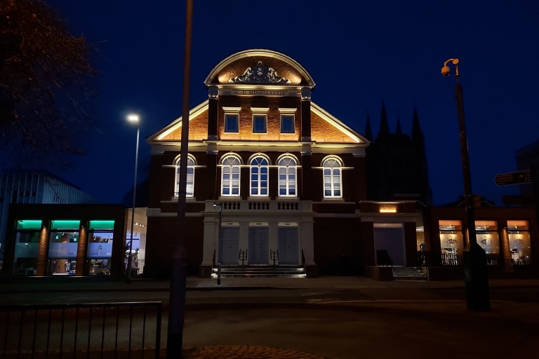 building lit up at night