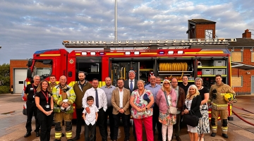 Tamworth fire truck, firefighters and councillors
