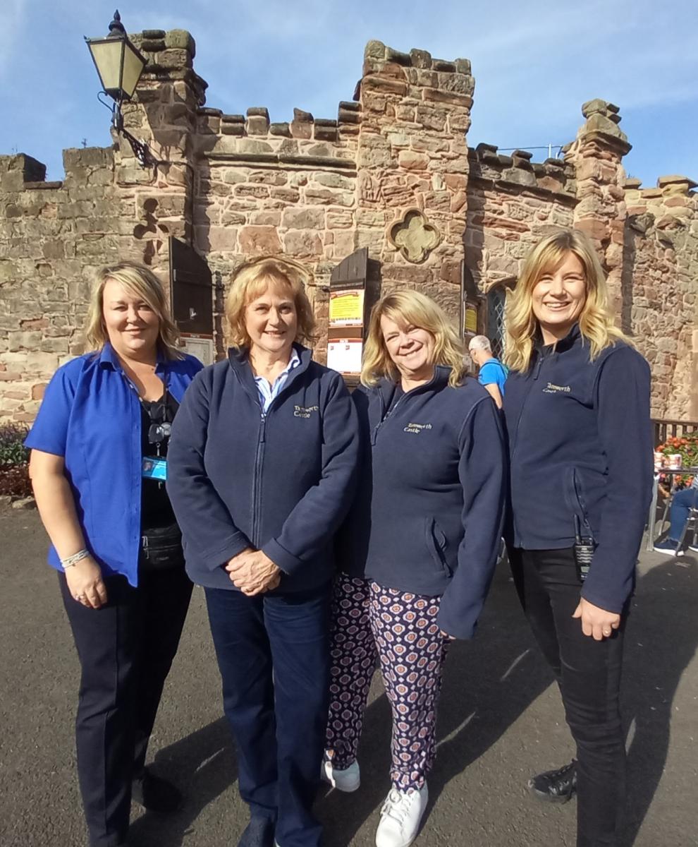 Tamworth Castle employees pictured outside the castle