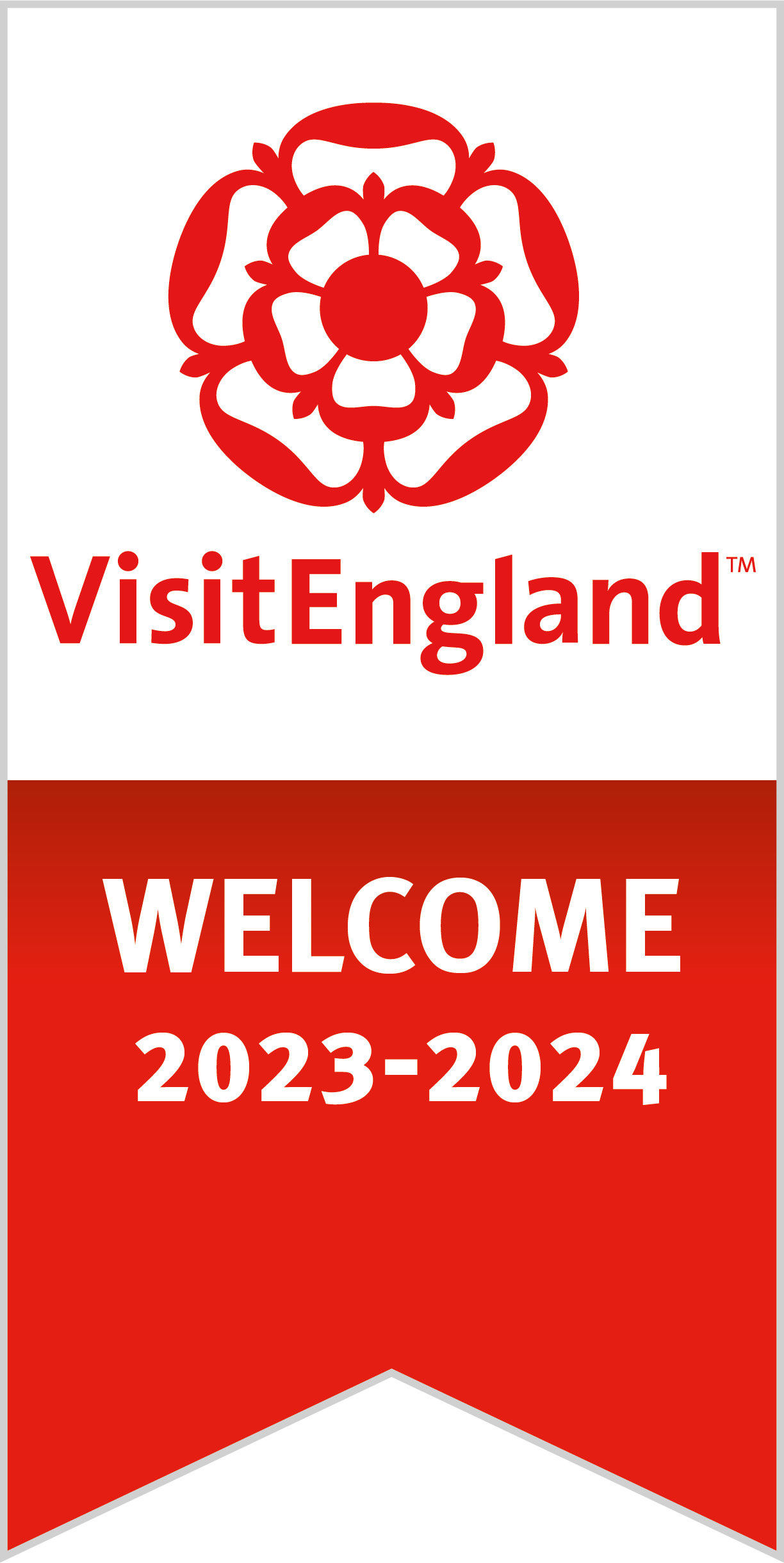 graphic of the VisitEngland logo of a red rosette and a white background