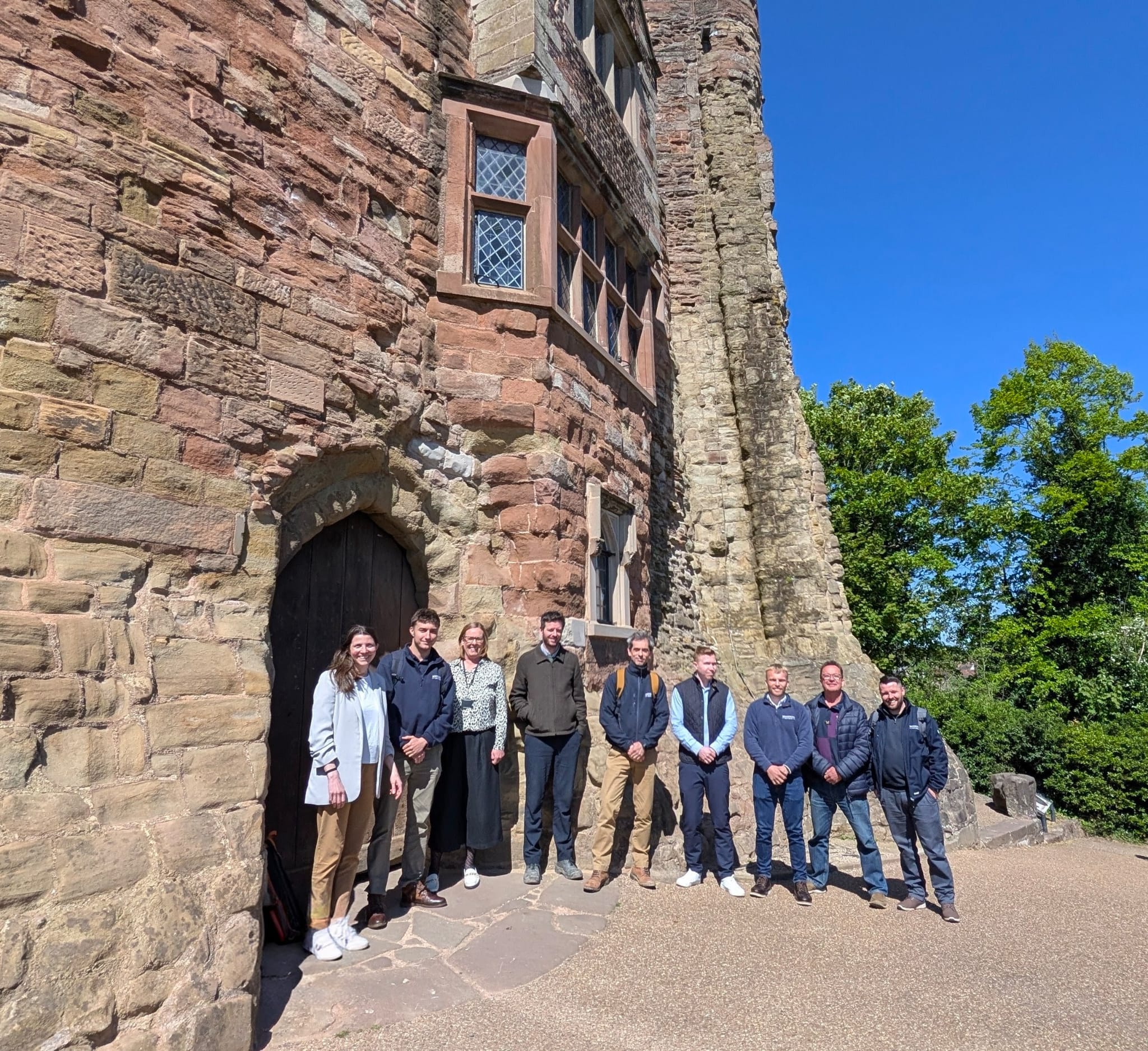 Group of people stood outside Tamworth Castle