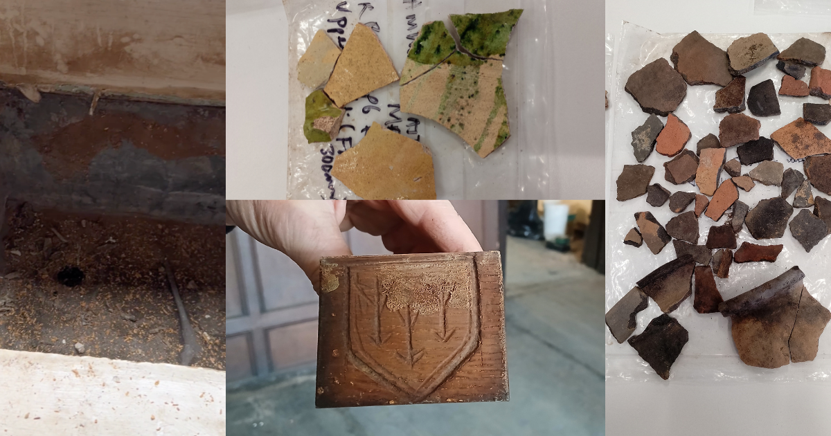 A collage of the different castle finds
