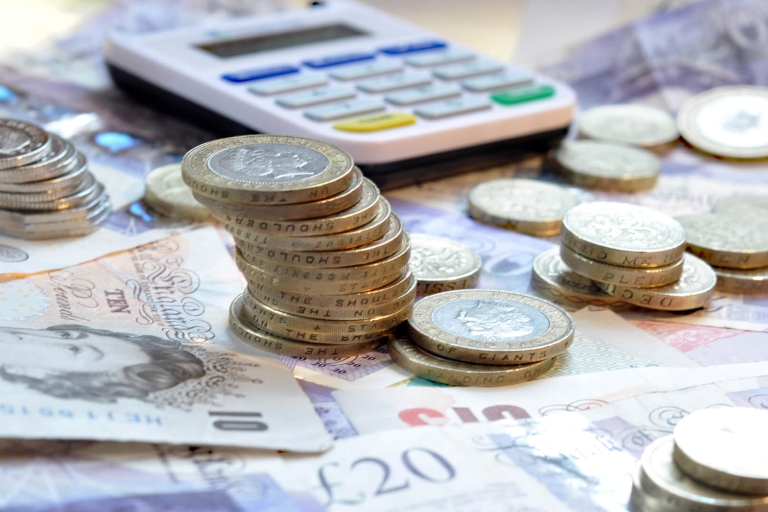 money sterling coins and notes