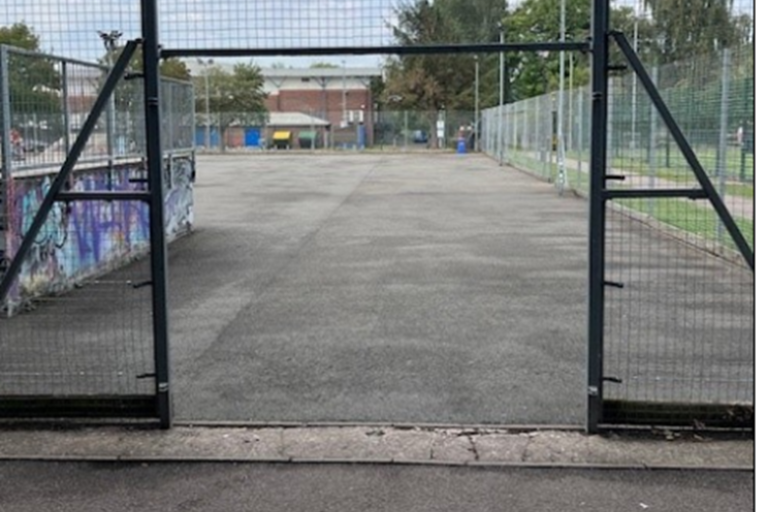 image of the entrance to an outdoor skate park