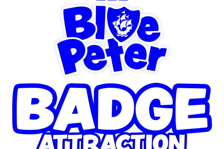 white background poster with blue writing and badge shield