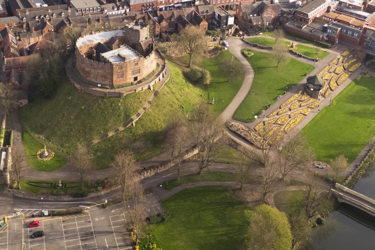 Aerial view of Tamworth Castle