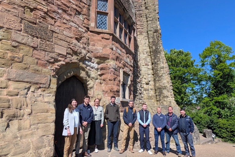 Group of people stood outside Tamworth Castle