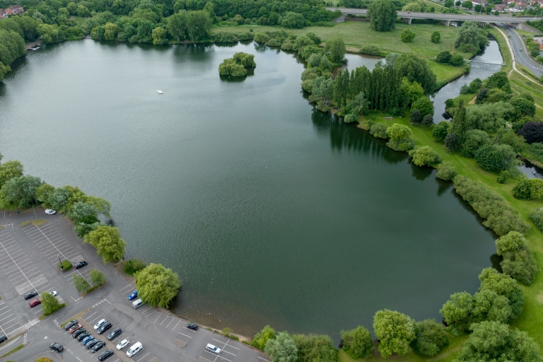 Aerial view of Borrowpit Lake in Tamworth
